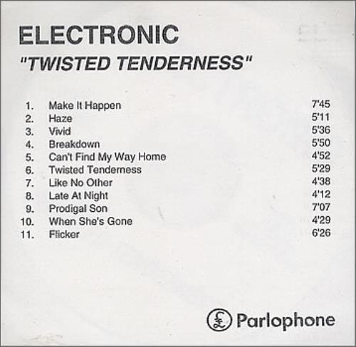 Electronic Twisted Tenderness CD-R acetate UK ELECRTW256953