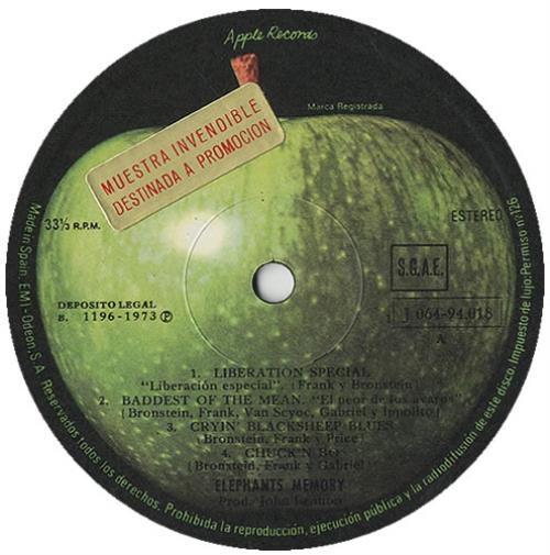 Elephant's Memory Elephant's Memory vinyl LP album (LP record) Spanish EPMLPEL439298