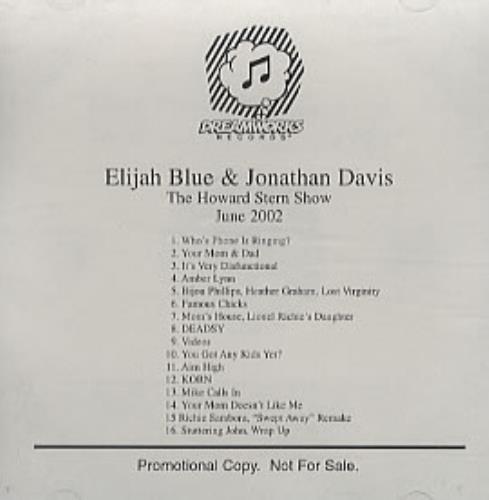 Elijah Blue The Howard Stern Show June 2002 CD-R acetate US EB2CRTH309757