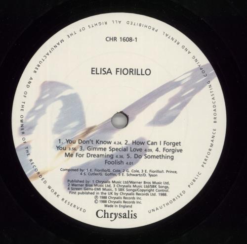 Elisa Fiorillo Elisa Fiorillo vinyl LP album (LP record) UK FIOLPEL802110