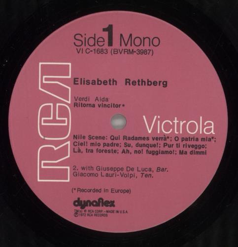 Elisabeth Rethberg Scenes And Arias vinyl LP album (LP record) US 8N1LPSC857779