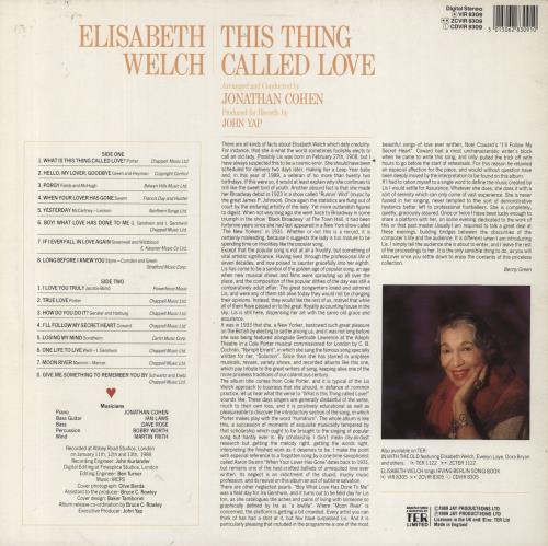 Elisabeth Welch This Thing Called Love vinyl LP album (LP record) UK F8YLPTH619605