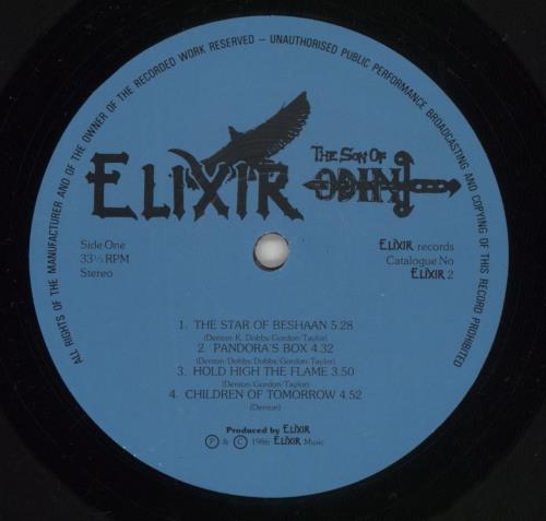 Elixir The Son Of Odin + Lyric & Merchandise Insert vinyl LP album (LP record) UK IXILPTH874445