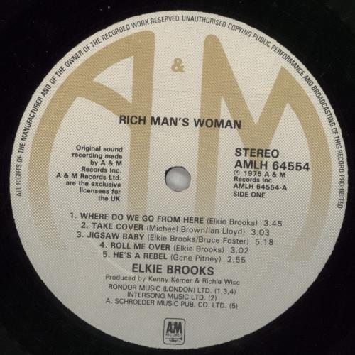 Elkie Brooks Rich Man's Woman vinyl LP album (LP record) UK EKBLPRI659503