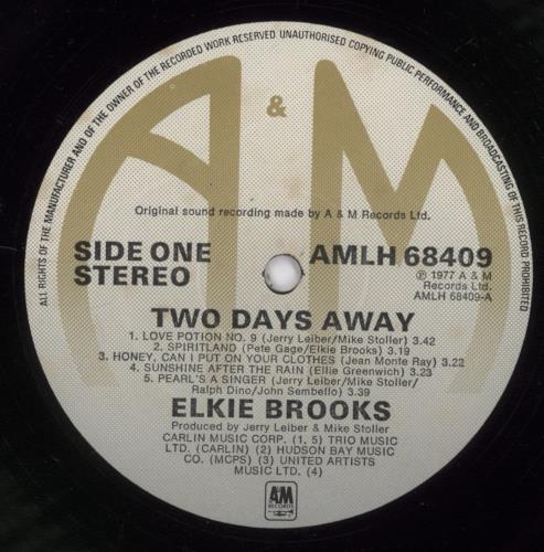 Elkie Brooks Two Days Away vinyl LP album (LP record) UK EKBLPTW893215