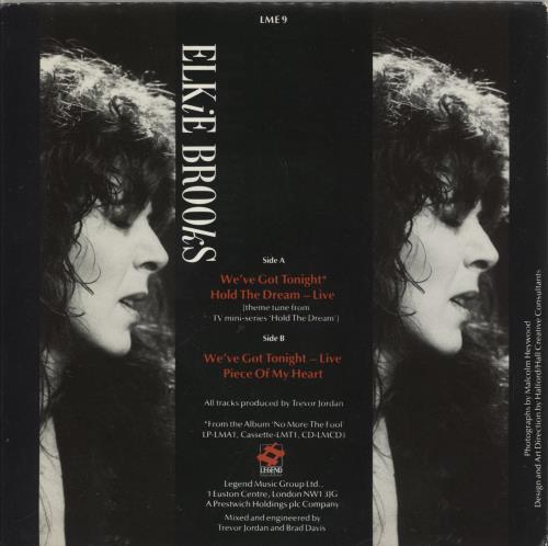 Elkie Brooks We've Got Tonight 7" vinyl single (7 inch record / 45) UK EKB07WE239557