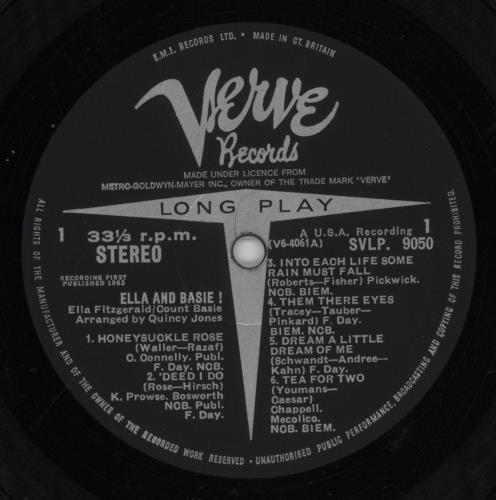 Ella Fitzgerald & Count Basie Ella And Basie! vinyl LP album (LP record) UK EQOLPEL778883