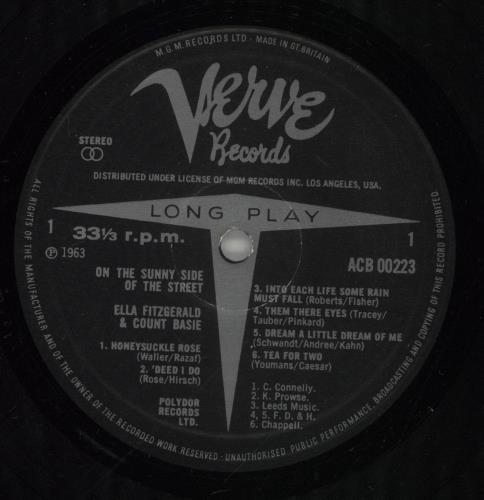 Ella Fitzgerald & Count Basie On The Sunny Side Of The Street vinyl LP album (LP record) UK EQOLPON384839