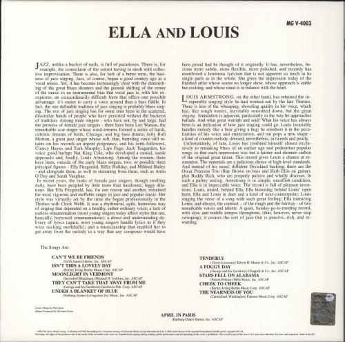 Ella Fitzgerald & Louis Armstrong Ella And Louis + Booklet + 180gm vinyl LP album (LP record) UK EOSLPEL861835