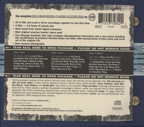 Ella Fitzgerald & Louis Armstrong The Complete Ella And Louis On Verve 3-CD album set (Triple CD) US EOS3CTH869945