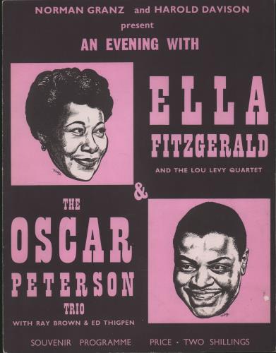 Ella Fitzgerald An Evening With Ella Fitzgerald & The Oscar Peterson Trio tour programme UK EFZTRAN394323