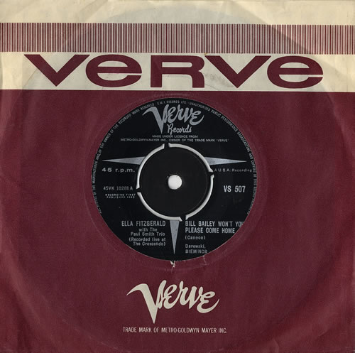 Ella Fitzgerald Bill Bailey Won't You Please Come Home 7" vinyl single (7 inch record / 45) UK EFZ07BI480065