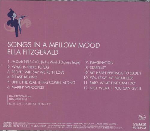 Ella Fitzgerald Ella - Songs In A Mellow Mood CD album (CDLP) Japanese EFZCDEL830393
