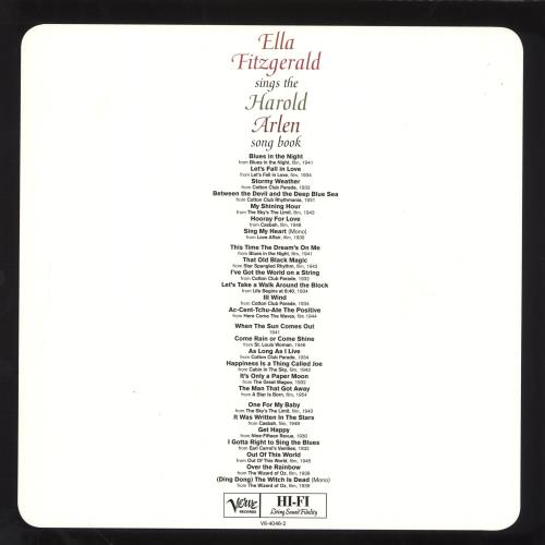 Ella Fitzgerald Ella Fitzgerald Sings The Harold Arlen Song Book 2-LP vinyl record set (Double LP Album) German EFZ2LEL749946