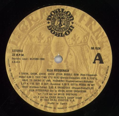 Ella Fitzgerald Ella Fitzgerald vinyl LP album (LP record) Spanish EFZLPEL860042
