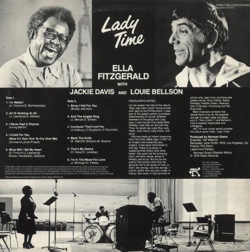 Ella Fitzgerald Lady Time vinyl LP album (LP record) UK EFZLPLA864087