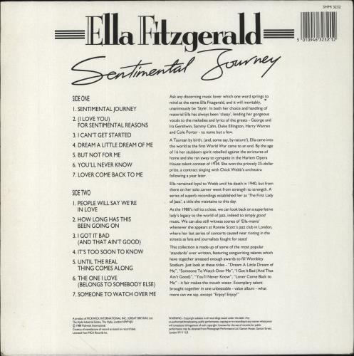 Ella Fitzgerald Sentimental Journey vinyl LP album (LP record) UK EFZLPSE554559