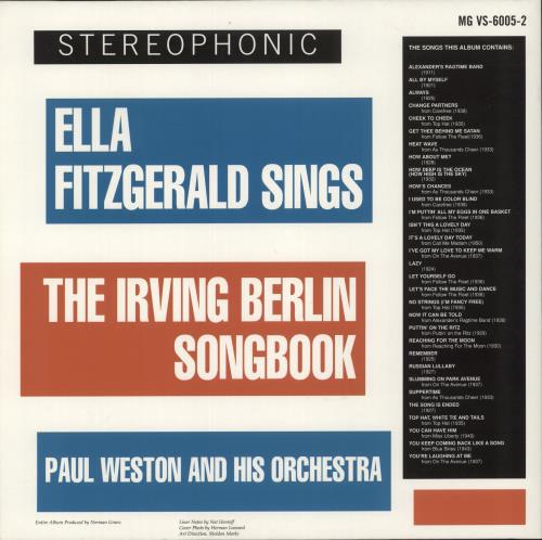 Ella Fitzgerald Sings The Irving Berlin Songbook - 180gm Vinyl 2-LP vinyl record set (Double LP Album) German EFZ2LSI869404