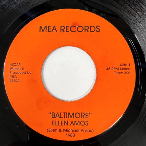 Ellen Amos Baltimore 7" vinyl single (7 inch record / 45) US E.A07BA134580