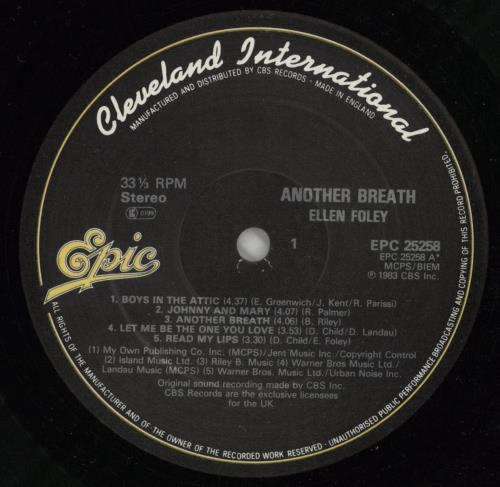 Ellen Foley Another Breath vinyl LP album (LP record) UK 1EFLPAN681749