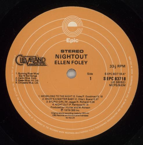 Ellen Foley Nightout vinyl LP album (LP record) UK 1EFLPNI509608
