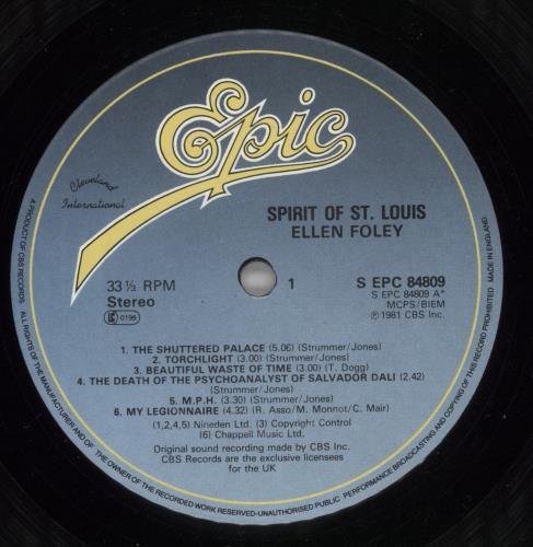 Ellen Foley Spirit Of St Louis vinyl LP album (LP record) UK 1EFLPSP411475
