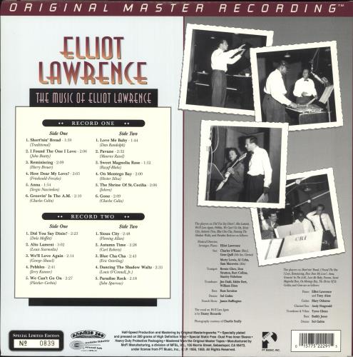 Elliot Lawrence The Music Of Elliot Lawrence - 200gm 2-LP vinyl record set (Double LP Album) US EQ32LTH714811