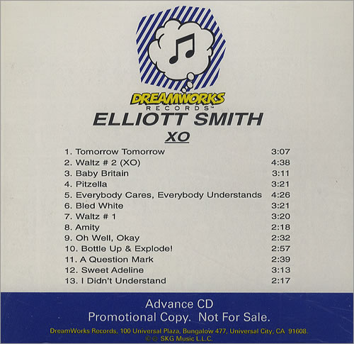 Elliott Smith XO CD-R acetate US ELTCRXO208664