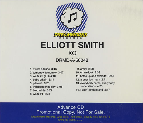 Elliott Smith XO CD album (CDLP) US ELTCDXO265775