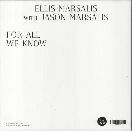 Ellis Marsalis For All We know vinyl LP album (LP record) French 796LPFO848136