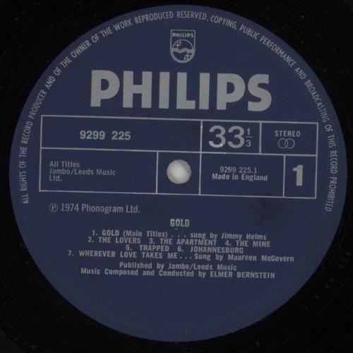 Elmer Bernstein Gold vinyl LP album (LP record) UK ELMLPGO477079