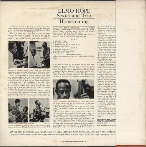 Elmo Hope Homecoming! - White label + Obi vinyl LP album (LP record) Japanese EF5LPHO872723