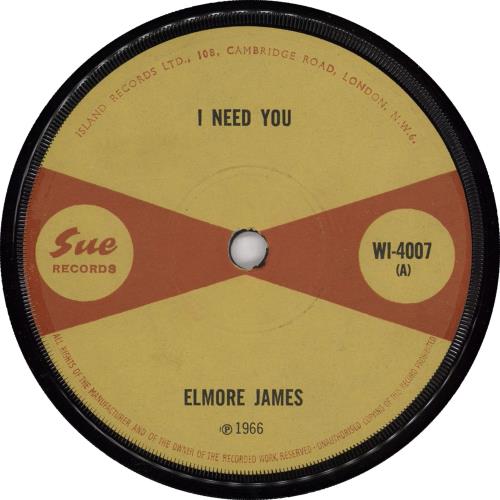 Elmore James I Need You 7" vinyl single (7 inch record) UK EMJ07IN450176