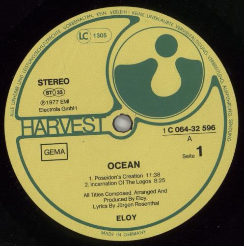Eloy Ocean vinyl LP album (LP record) German LOYLPOC539580