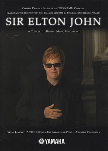 Elton John 2003 NAMM Concert tour programme US JOHTRNA366807