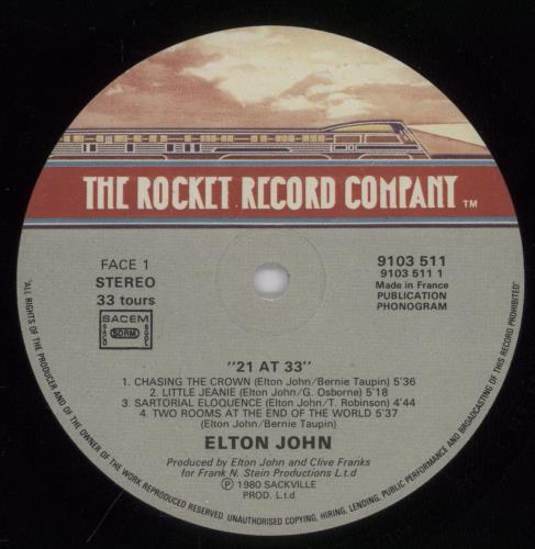 Elton John 21 At 33 vinyl LP album (LP record) French JOHLPAT893880