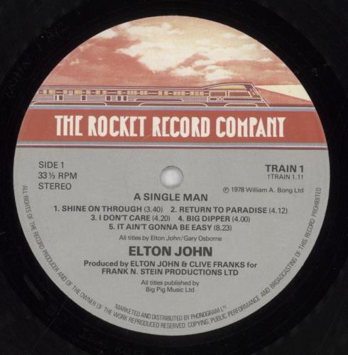 Elton John A Single Man + Tour Programme vinyl LP album (LP record) UK JOHLPAS850308