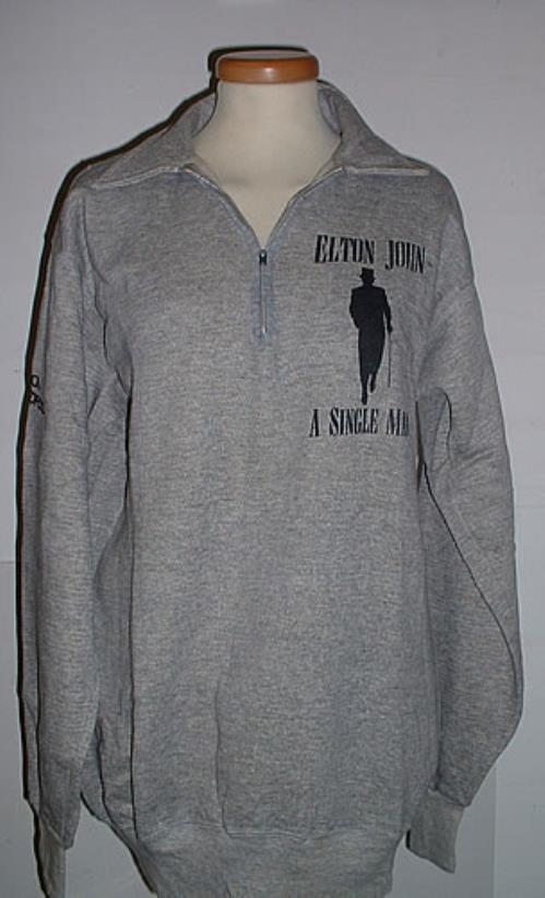 Elton John A Single Man - Grey Fleece Sweatshirt t-shirt US JOHTSAS140176