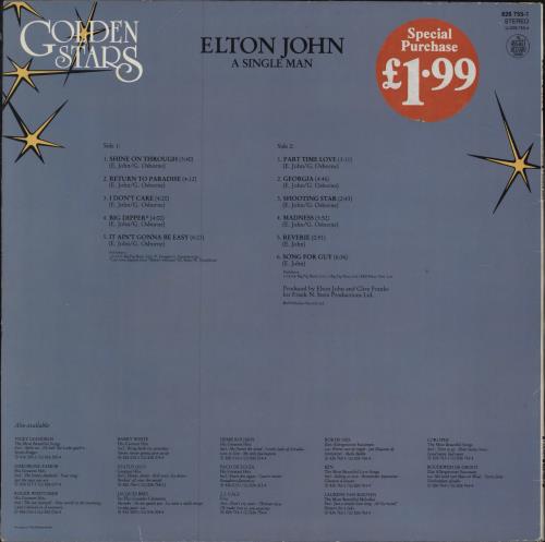 Elton John A Single Man vinyl LP album (LP record) Dutch JOHLPAS786736