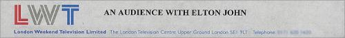 Elton John An Audience With Elton John video (VHS or PAL or NTSC) UK JOHVIAN355226