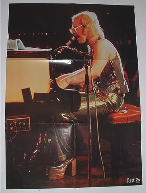 Elton John Best 20 + Poster vinyl LP album (LP record) Japanese JOHLPBE335098