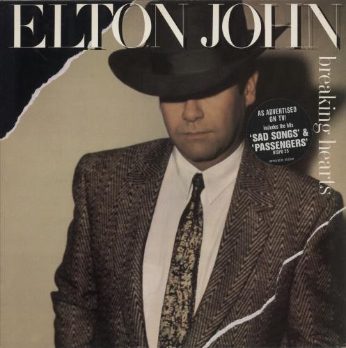Elton John Breaking Hearts - 2 Song Sticker vinyl LP album (LP record) UK JOHLPBR873888