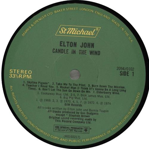 Elton John Candle In The Wind - EX vinyl LP album (LP record) UK JOHLPCA117595