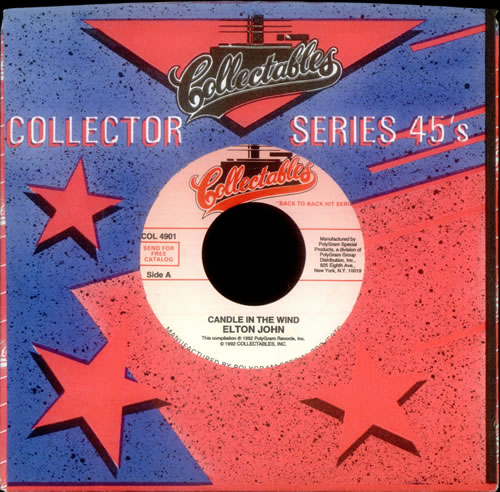 Elton John Candle In The Wind - Red vinyl 7" vinyl single (7 inch record / 45) US JOH07CA539488