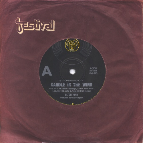 Elton John Candle In The Wind 7" vinyl single (7 inch record / 45) Australian JOH07CA568942
