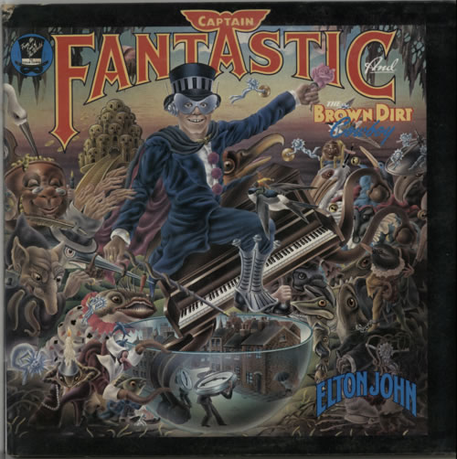 Elton John Captain Fantastic + Booklets - Red vinyl LP album (LP record) UK JOHLPCA622215