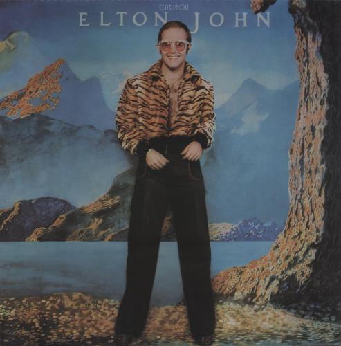 Elton John Caribou - Brown / Red Flecks Vinyl vinyl LP album (LP record) UK JOHLPCA879929