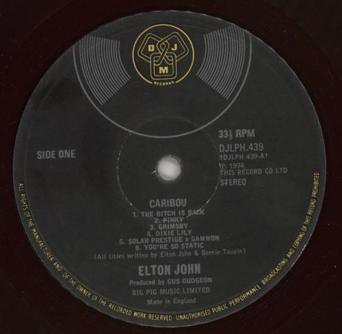 Elton John Caribou - Brown / Red Flecks Vinyl vinyl LP album (LP record) UK JOHLPCA879929