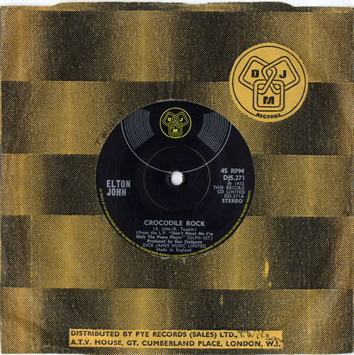 Elton John Crocodile Rock - Solid 7" vinyl single (7 inch record / 45) UK JOH07CR614908
