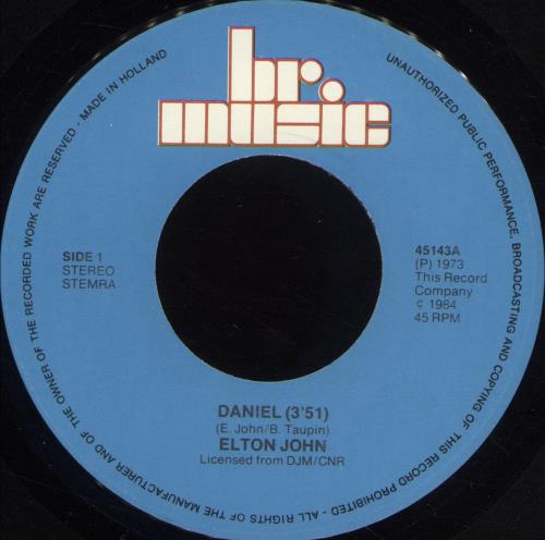 Elton John Daniel 7" vinyl single (7 inch record / 45) Dutch JOH07DA498408